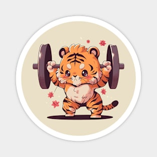 cute tiger at gym Magnet